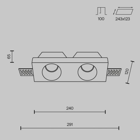 Точечный светильник Maytoni Technical Downlight Gyps Modern DL002-WW-02-W