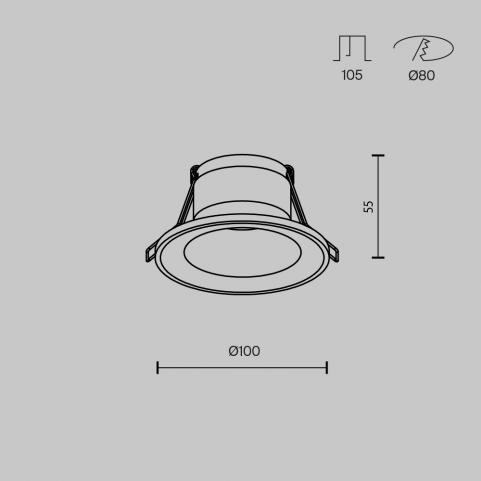 Точечный светильник Maytoni Technical Downlight Spark DL094-GU10-W
