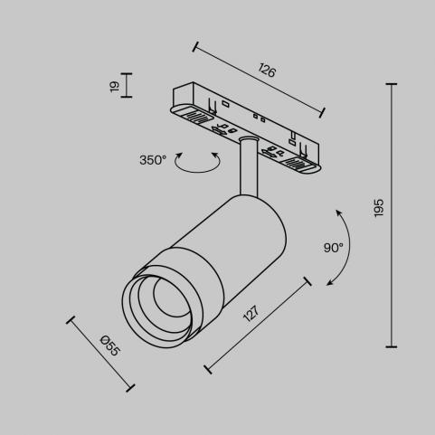 Трековый светильник Maytoni Technical Exility 4000K Focus Zoom TR211-1-12W4K-Z-B