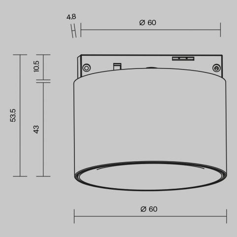 Трековый светильник Maytoni Technical Levity 2700К Alfa S TR188-1-5W2.7K-M-BBS